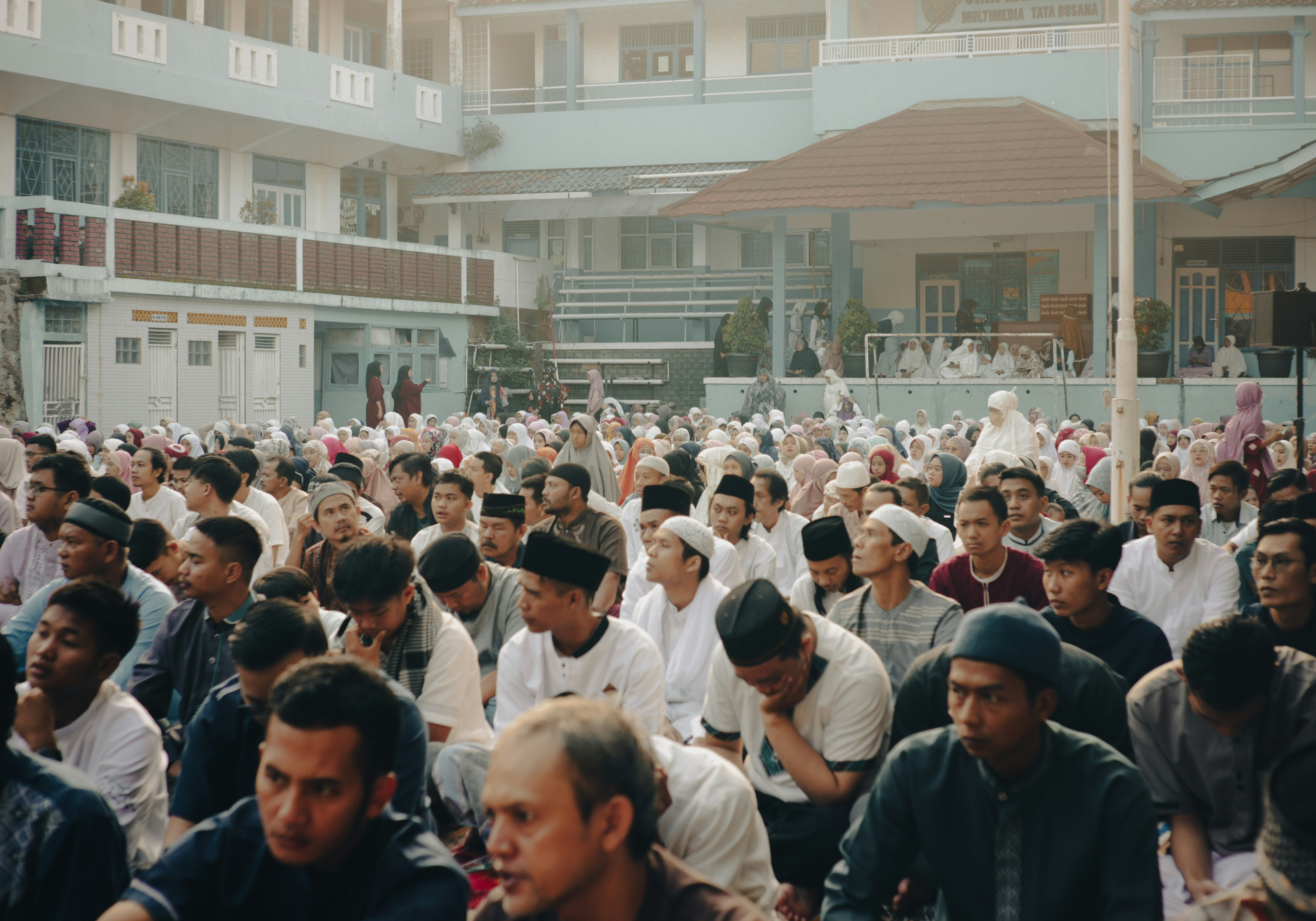 Community gathering at the mosque.
